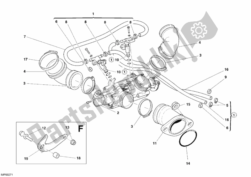 Tutte le parti per il Corpo Farfallato del Ducati Monster 620 USA 2005